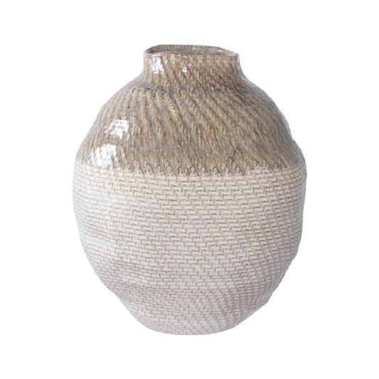 Vase décoratif en rotin pour intérieur - 20 x 20 x 30